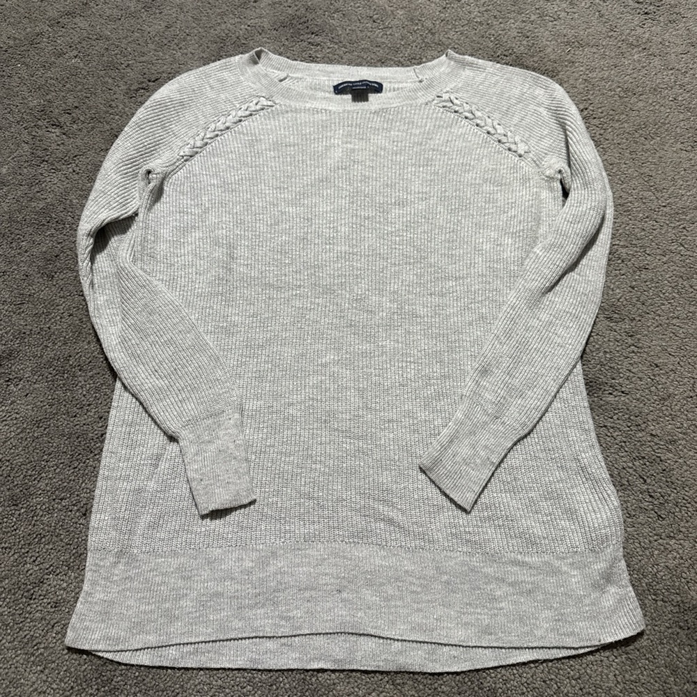 American Eagle Outfitters Light Gray Sweater